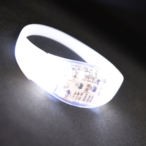 Pulseira de LED Ativada por Som -  Branco