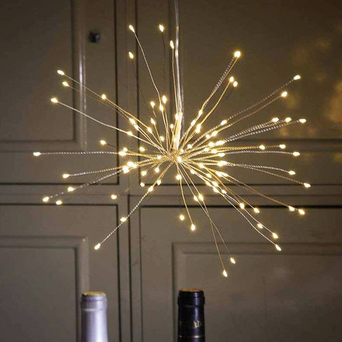 Luminária Estilo Fogos de Artifício Luz De Fada  - 120 Leds a Pilha e USB