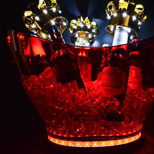 Champanheira com luz Led com Capacidade de 9,5 litros - Vermelho
