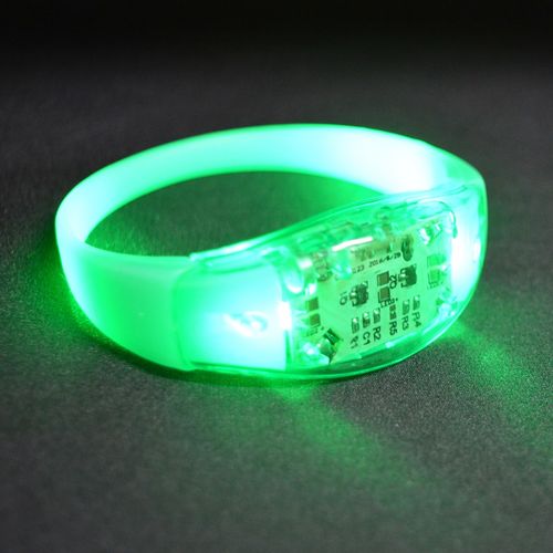 Pulseira de LED Ativada por Som - Verde