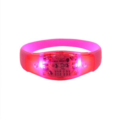 Pulseira de LED Ativada por Som - Rosa