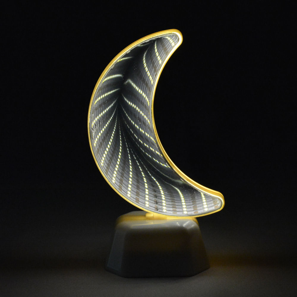 Encontraproduto.com.br - Luminária de Mesa LED Espelhado - Modelo Lua - Amarelo