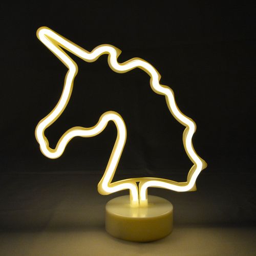 Luminária de Mesa LED Neon Flex - Modelo Unicornio - Amarelo