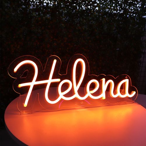 Letreiro Neon de LED Personalizada - Nome, frase ou palavra com 6 Letras - Laranja