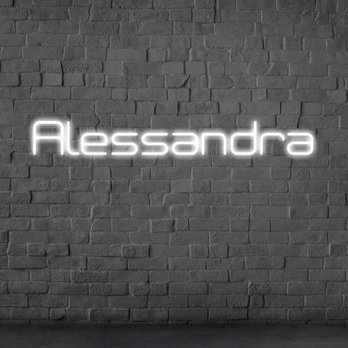Letreiro Neon de LED Personalizada - Nome, frase ou palavra com 10 Letras - Branco