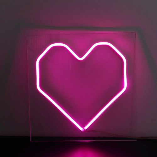 Placa Luminária de Neon LED - Coraçao Pixel