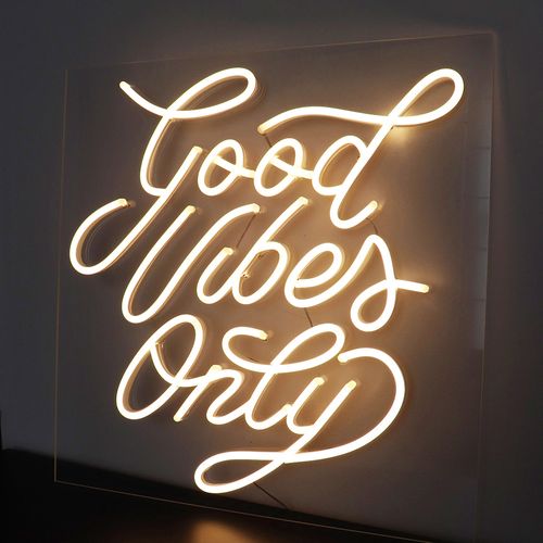 Placa Luminária de Neon LED - Good Vibes Only