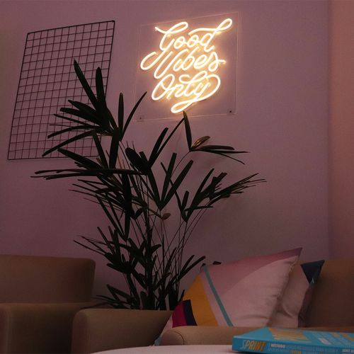 Placa Luminária de Neon LED - Good Vibes Only