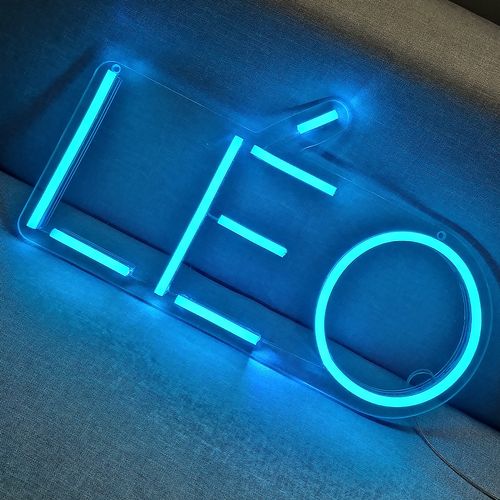 Letreiro Neon de LED Personalizada - Nome, frase ou palavra com 3 Letras - Azul