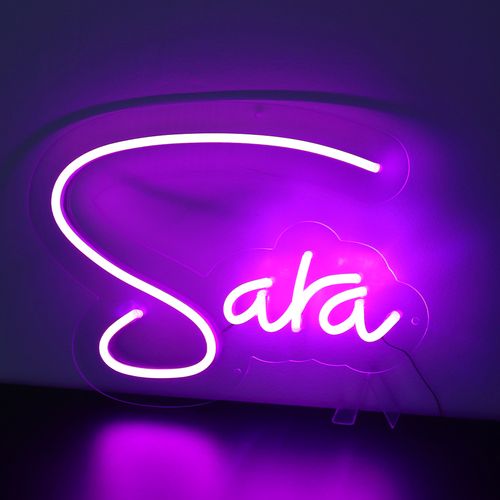 Letreiro Neon de LED Personalizada - Nome, frase ou palavra com 4 Letras - Roxo