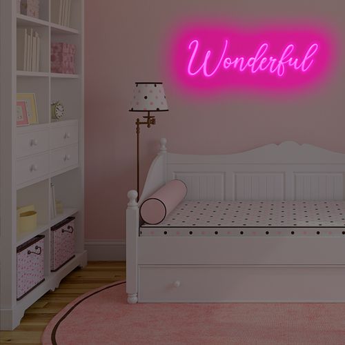 Letreiro Neon de LED Personalizada - Nome, frase ou palavra com 9 Letras - Rosa