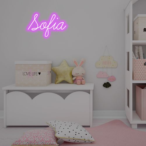 Letreiro Neon de LED Personalizada - Nome, frase ou palavra com 5 Letras - Roxo