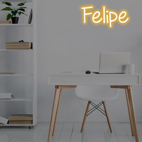 Letreiro Neon de LED Personalizada - Nome, frase ou palavra com 6 Letras - Amarelo