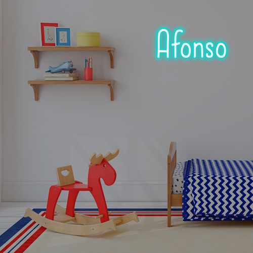 Letreiro Neon de LED Personalizada - Nome, frase ou palavra com 6 Letras - Azul Gelo