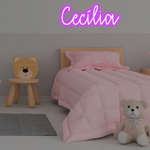 Letreiro Neon de LED Personalizada - Nome, frase ou palavra com 7 Letras - Roxo
