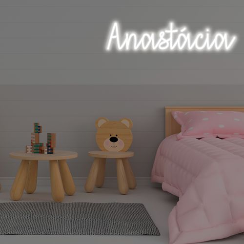 Letreiro Neon de LED Personalizada - Nome, frase ou palavra com 9 Letras - Branco