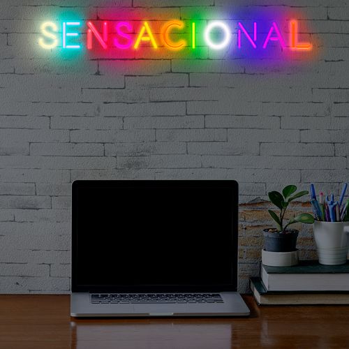 Letreiro Neon de LED Personalizada - Nome, frase ou palavra com 11 Letras - RGB