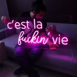 Letreiro_Neon_Led_-CestLafuckingVie_rosa--3-