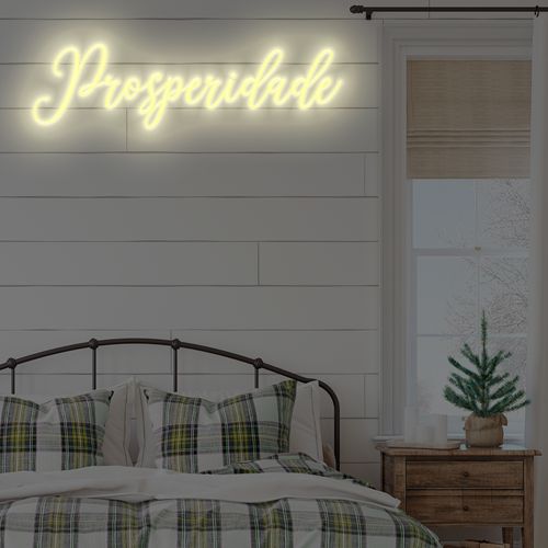 Letreiro Neon de LED Personalizada - Nome, frase ou palavra com 12 Letras - Branco Quente
