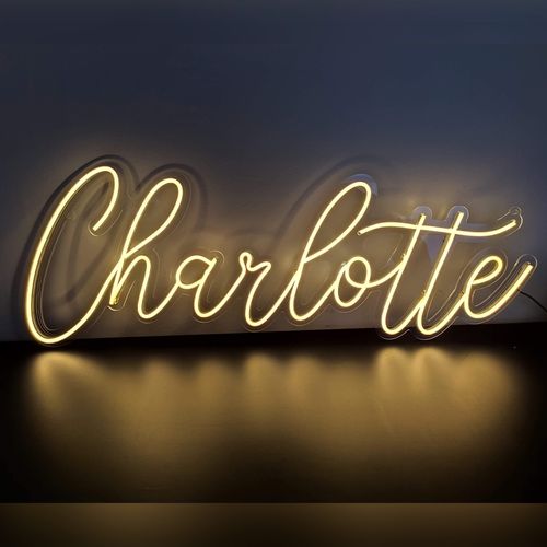 Letreiro Neon de LED Personalizada - Nome, frase ou palavra com 9 Letras - Branco Quente