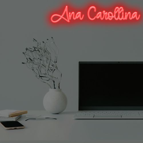 Letreiro Neon de LED Personalizada - Nome, frase ou palavra com 12 Letras - Vermelho