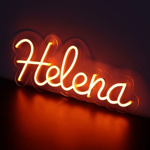 Letreiro Neon de LED Personalizada - Nome, frase ou palavra com 6 Letras - Laranja
