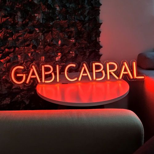 Letreiro Neon de LED Personalizada - Nome, frase ou palavra com 10 Letras - Laranja