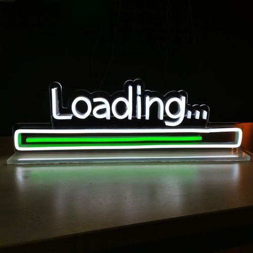 Letreiro Luminoso de Mesa Neon Led "Loading"