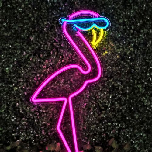 Letreiro Placa Neon Led - Flamingo