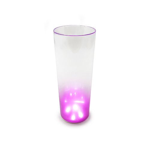 Copo Long Drink com LED - Degrade Rosa