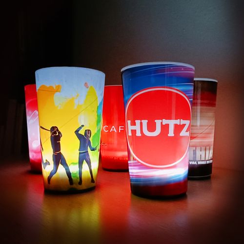 Copo Com Luz Led Branco 420ml
