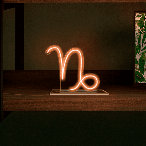 Luminoso em Neon LED AMBAR - Capricórnio - Acrílico 6mm