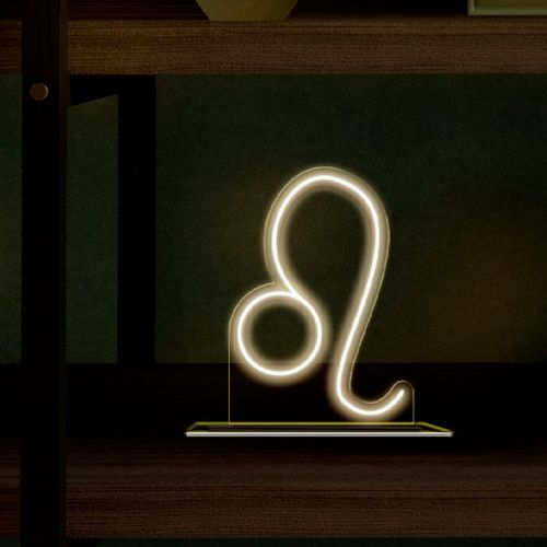 Luminoso em Neon LED BRANCO QUENTE - Leão - Acrílico 6mm