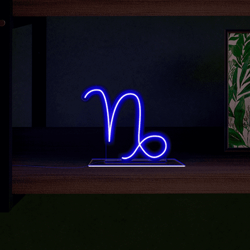 Luminoso em Neon LED AZUL - Capricórnio - Acrílico 6mm