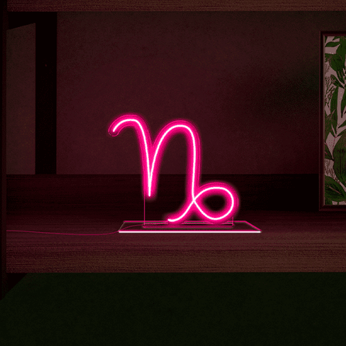 Luminoso em Neon LED ROSA - Capricórnio - Acrílico 6mm
