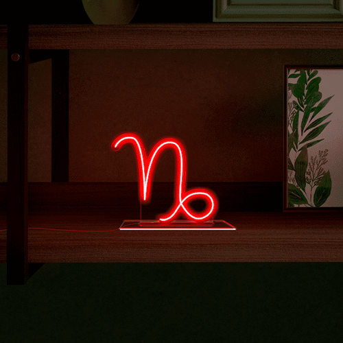 Luminoso em Neon LED Vermelho - Capricórnio - Acrílico 6mm