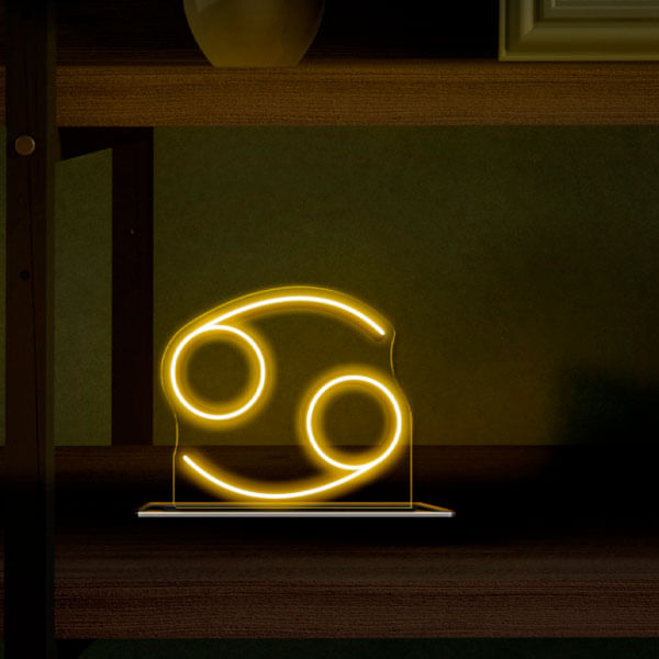 Letreiro-Luminoso-do-signo-de-Cancer-cor-amarelo-acrilico-6mm