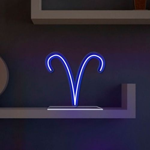 Luminoso em Neon LED AZUL - Áries - Acrílico 6mm