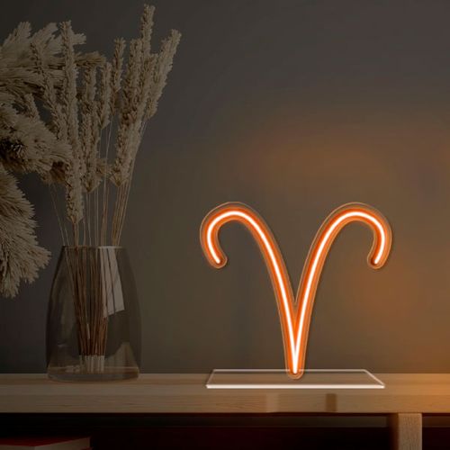 Luminoso em Neon LED LARANJA - Áries - Acrílico 6mm