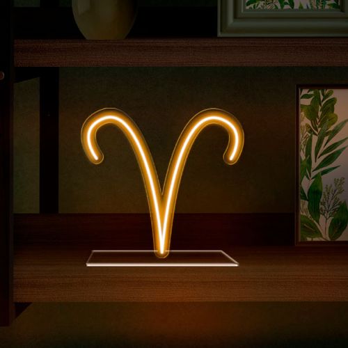 Luminoso em Neon LED AMBAR - Áries - Acrílico 6mm