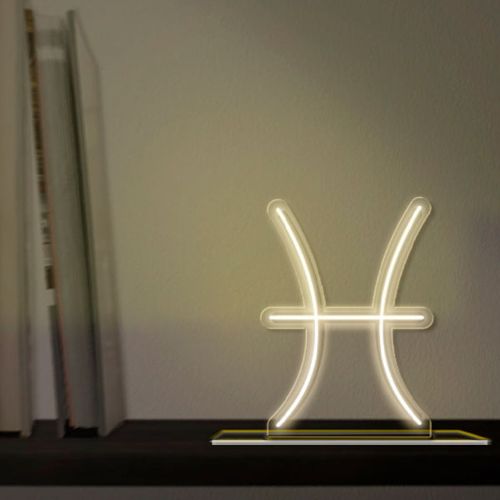 Luminoso em Neon LED BRANCO QUENTE - Peixes - Acrílico 6mm