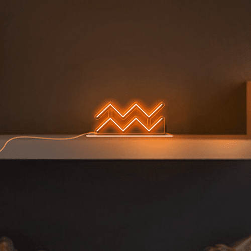 Luminoso em Neon LED LARANJA - Aquário - Acrílico 6mm