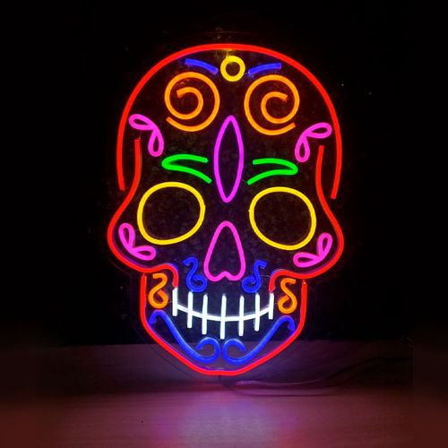 Luminoso em Neon Caveira Mexicana- Acrílico 6mm