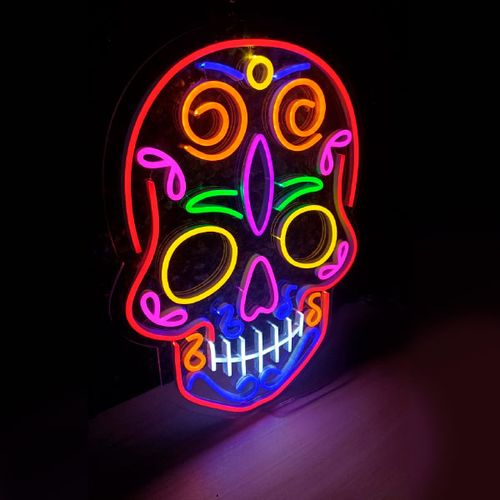 Luminoso em Neon Caveira Mexicana- Acrílico 6mm