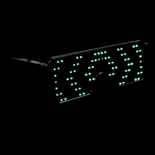 Óculos LED USB Recarregavel 8 Efeitos Cor:VERDE
