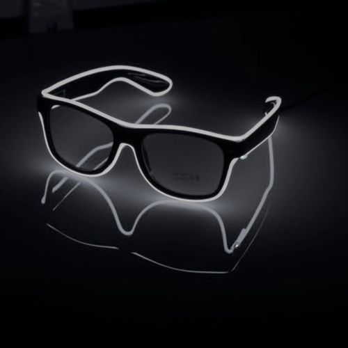 Óculos Neon LED Lente Transparente COR:BRANCO