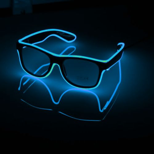 Óculos Neon LED Lente Transparente COR:AZUL