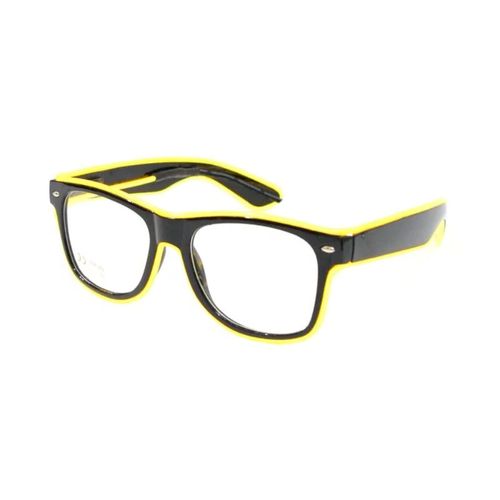 Óculos Neon LED Lente Transparente COR:AMARELO