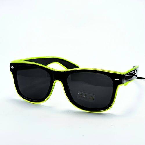 Óculos Neon Led - Lente Escura Cor:Verde Limão